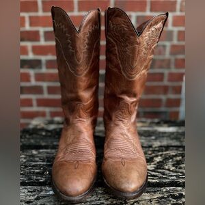 DAN POST MEN’S SOFT BROWN LEATHER Sz 9 WESTERN COWBOY BOOTS M3